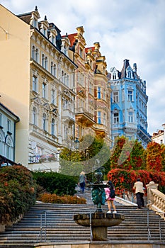 Architecture of Karlovy Vary Karlsbad, Czech Republic. It is t