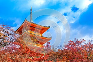 Architecture in Kiyomizu-dera Temple Kyoto, Japan