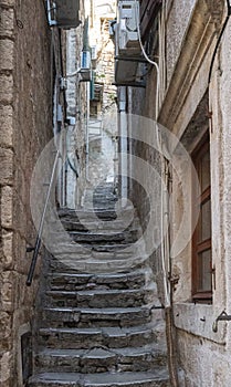 Architecture in Kotor Old Town in Montenegro