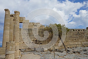 The Temple of Athena Lindia was a sanctuary on the Acropolis in Lindos, dedicated to the goddess Athena. Rhodes