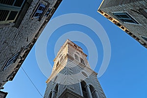 Architecture and landmarks in Sibenik city in Croatia