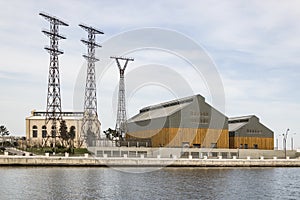 Architecture of the late 19th and early 20th centuries. Industrial building of the liquidated power plant. Soviet power station na