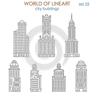 Architecture lineart vector city: public municipal mall building