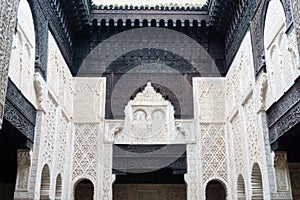 Sale, Morocco - March 5, 2020: Architecture of madrasah Abu al-Hasan koranic school in Sale, Morocco photo