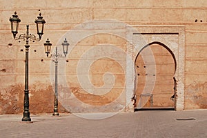 Architecture in medina, Marrakesh city, Morocco