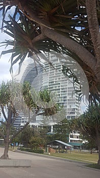 Architecture - Modern architecturally designed buildings in Broadbeach Qld Australia photo