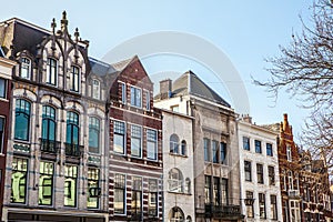 Architecture of modern Hague (Den Haag) city center. Netherlands.
