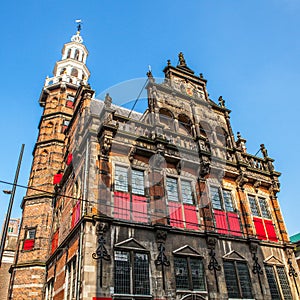 Architecture of modern Hague (Den Haag) city center. Netherlands.