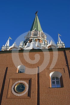 Architecture of Moscow Kremlin. Trinity tower