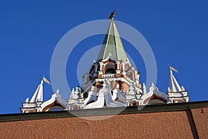 Architecture of Moscow Kremlin. Trinity tower