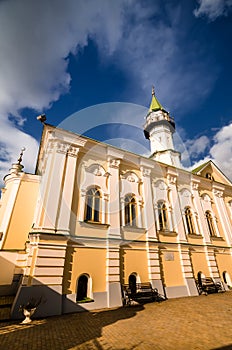 Architecture of mosque on blue sky