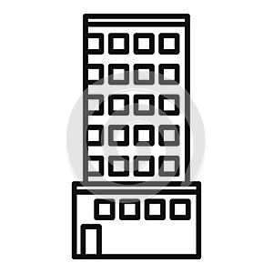 Architecture multistory building icon outline vector. City plan area