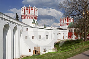 The architecture of the Novodevichy convent in Moscow