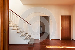 Architecture, old classic house interiors, corridor with staircase