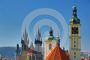 The architecture of the old houses, Old Town, Prague, Czech Republic