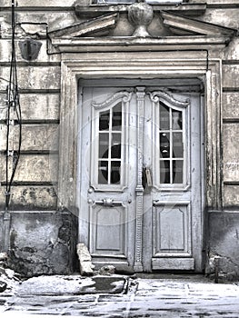 This photo captures the doors of old Lviv