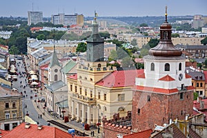 Architecture of the old town in Lublin