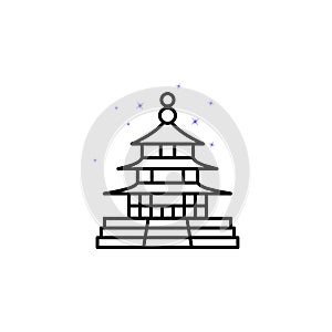 Architecture, paifang, China culture building icon. Element of China culture icon. Thin line icon for website design and