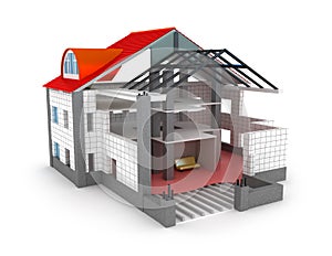 Architecture plan house on white