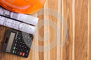 Architecture plan and rolls of blueprints