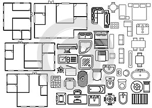 Architecture plan in top view