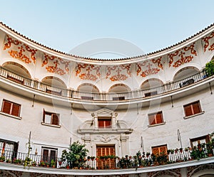 Architecture at Plaza del Cabildo, Seville, Spain, famous for its weekly flea market