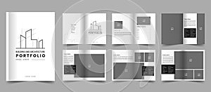 Architecture portfolio template and brochure layout, brand book