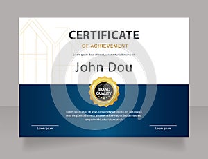 Architecture project achievement certificate design template