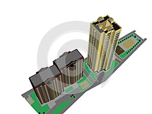 Architecture project 3d model vizualization building photo