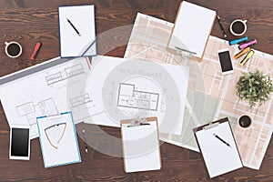 Architecture project lying on table