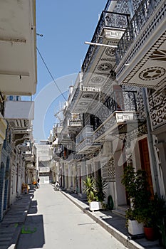 Architecture in pyrgi village, chios island, greece