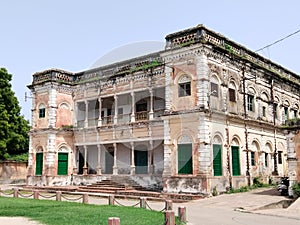 architecture of Ramnagar Fort on the banks of the ganges in Varanasi, India