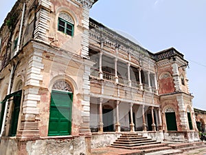 architecture of Ramnagar Fort on the banks of the ganges in Varanasi, India