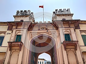 architecture of Ramnagar Fort on the banks of the ganges in Varanasi, India