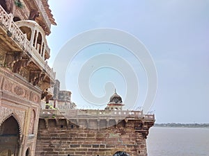 architecture of Ramnagar Fort on the banks of the ganges in Varanasi, India