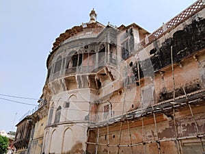 architecture of Ramnagar Fort on the banks of the ganges in Varanasi, India