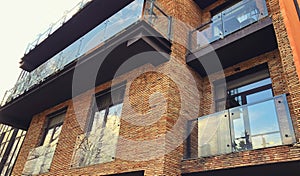 Architecture and real estate, modern residential apartment building with large panoramic windows