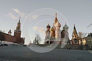 Architecture on red square in Moscow