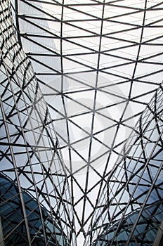 Architecture roof made of steel and glass. Detail of Palace of t