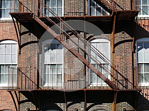 Architecture: rusty steel fire escape