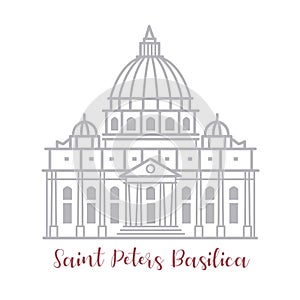 Architecture of Saint Peters Basilica in Vatican City in Italy. Renaissance style Architecture