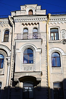 Architecture of Saint-Petersburg, Russia. Mayakovskogo street