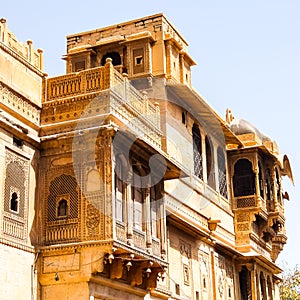 Architecture of Salam Singh Ki Haweli Moti Mahal in Jaisalmer