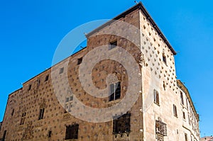 Architecture in Salamanca, Spain,  view of the famous Casa de las Conchas