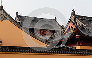 Architecture in Sanguan Tang or Temple with main hall behind