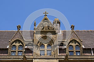 architecture with sculptured dormer window