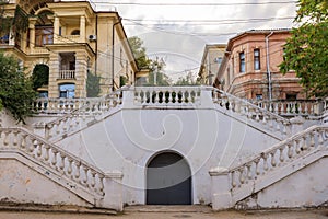 Architecture of Sevastopol. Old courtyard on a summer day