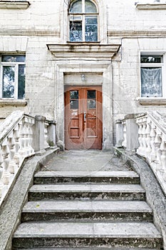 Architecture of Sevastopol. Old courtyard on a summer day