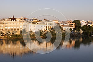 Architecture of Seville along Guadalquivir River