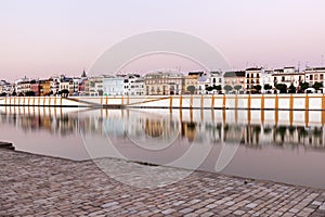 Architecture of Seville along Guadalquivir River